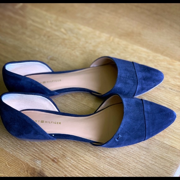 Navy Suede Tommy Hilfiger Ballet Flat - Picture 1 of 3